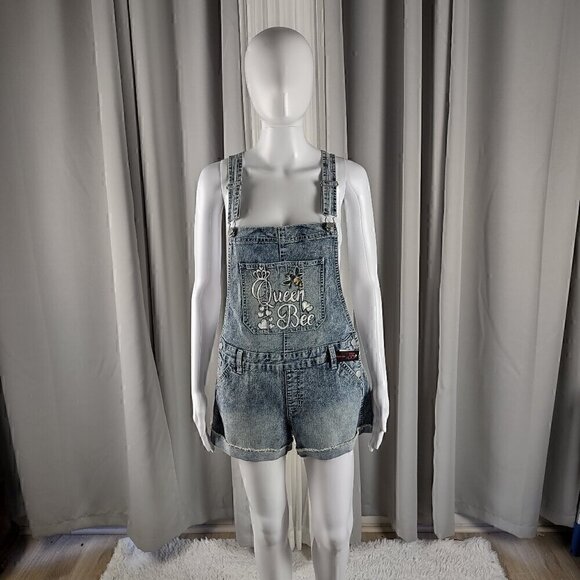 No Boundaries Denim - No Boundaries Relaxed Light Blue Customized Denim Overalls Size M (NWT)
